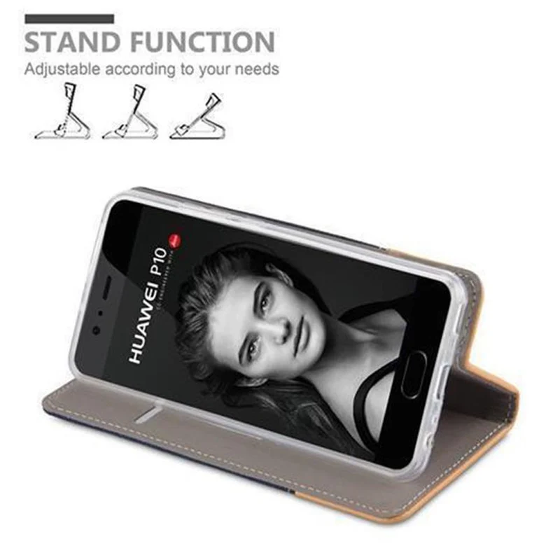 Cadorabo Hülle kompatibel mit Huawei P10 PLUS Schutzhülle mit Magnetverschluss, Standfunktion und Kartenfach
