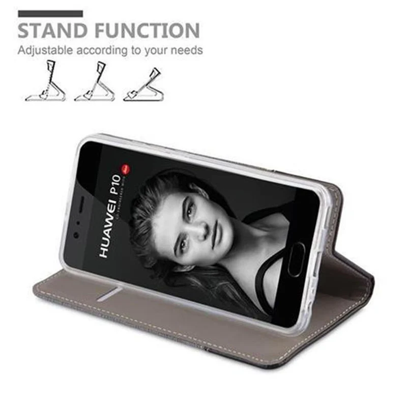Cadorabo Hülle kompatibel mit Huawei P10 Schutzhülle mit Magnetverschluss, Standfunktion und Kartenfach