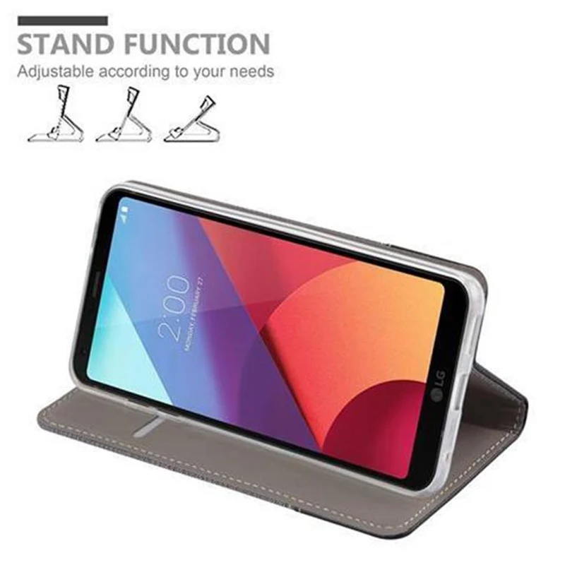 Cadorabo Hülle kompatibel mit LG G6 Schutzhülle mit Magnetverschluss, Standfunktion und Kartenfach