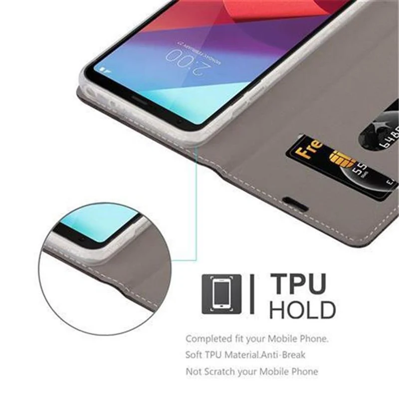 Cadorabo Hülle kompatibel mit LG G6 Schutzhülle mit Magnetverschluss, Standfunktion und Kartenfach