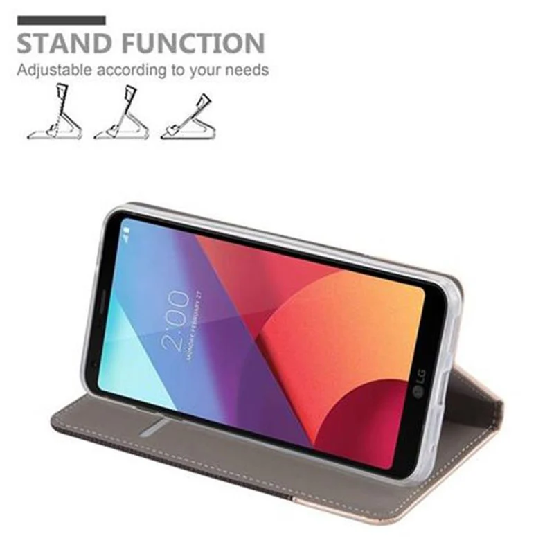 Cadorabo Hülle kompatibel mit LG G6 Schutzhülle mit Magnetverschluss, Standfunktion und Kartenfach