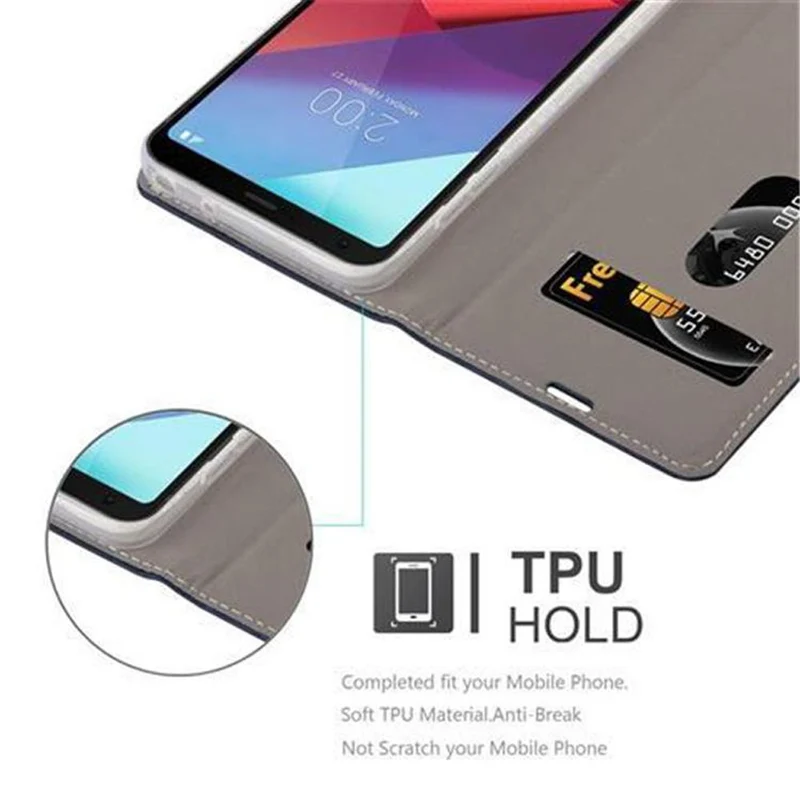 Cadorabo Hülle kompatibel mit LG G6 Schutzhülle mit Magnetverschluss, Standfunktion und Kartenfach