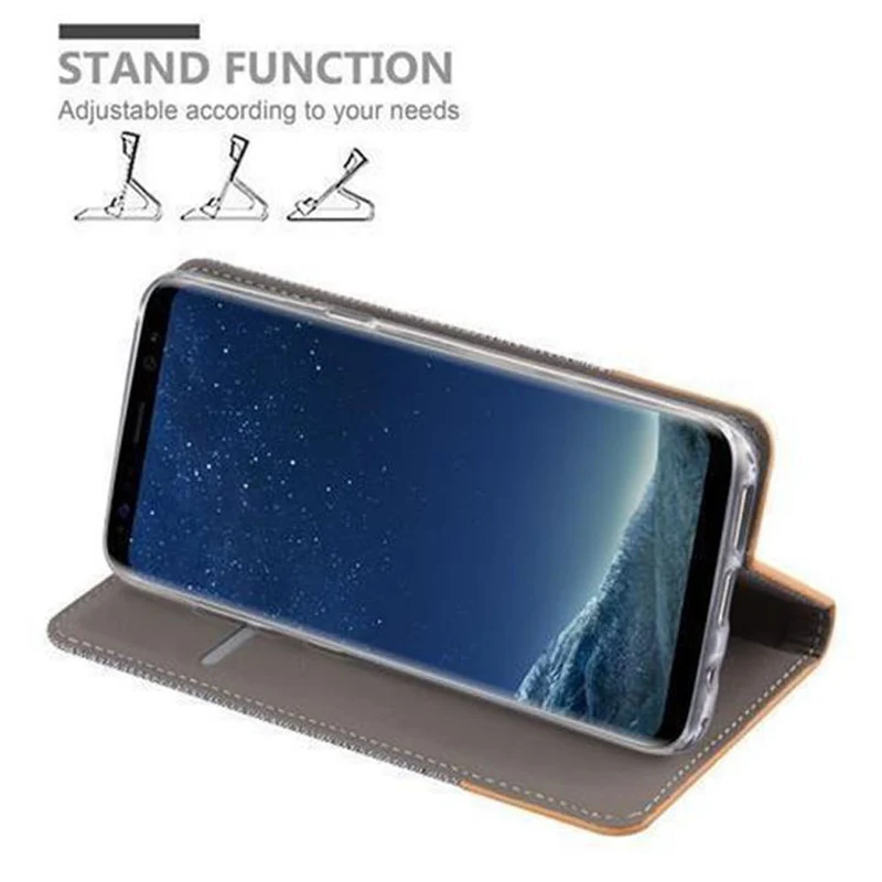 Cadorabo Hülle kompatibel mit Samsung Galaxy S8 Schutzhülle mit Magnetverschluss, Standfunktion und Kartenfach