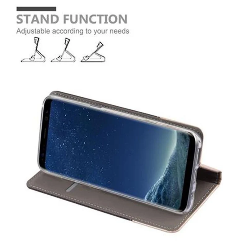 Cadorabo Hülle kompatibel mit Samsung Galaxy S8 Schutzhülle mit Magnetverschluss, Standfunktion und Kartenfach