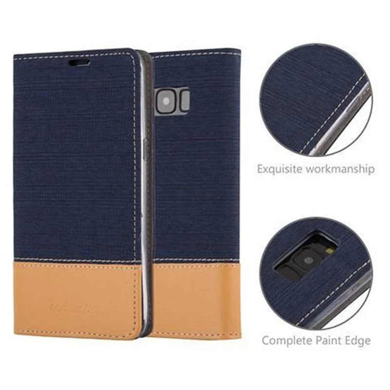 Cadorabo Hülle kompatibel mit Samsung Galaxy S8 Schutzhülle mit Magnetverschluss, Standfunktion und Kartenfach