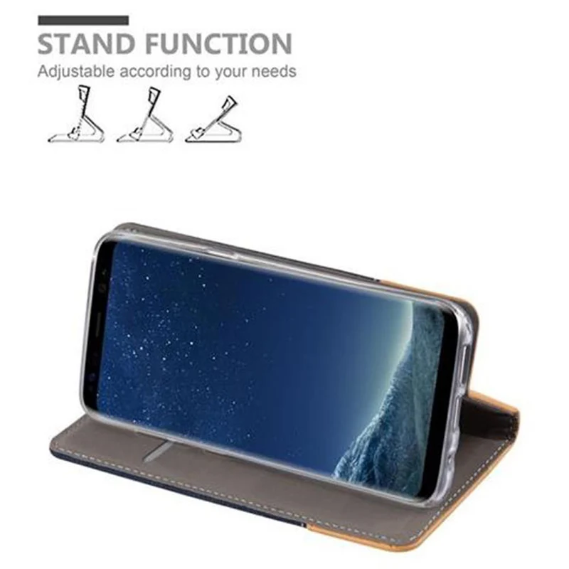 Cadorabo Hülle kompatibel mit Samsung Galaxy S8 Schutzhülle mit Magnetverschluss, Standfunktion und Kartenfach