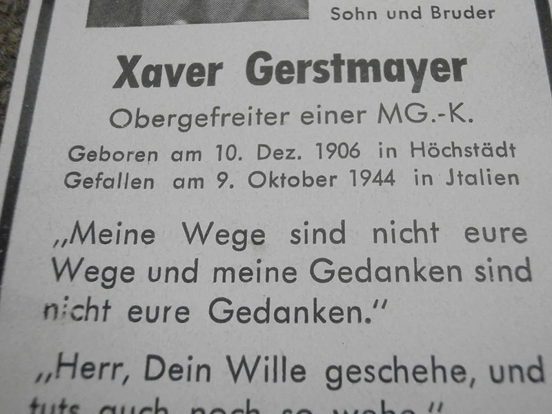 Sterbebilder MG-Kompanie - Italien 11