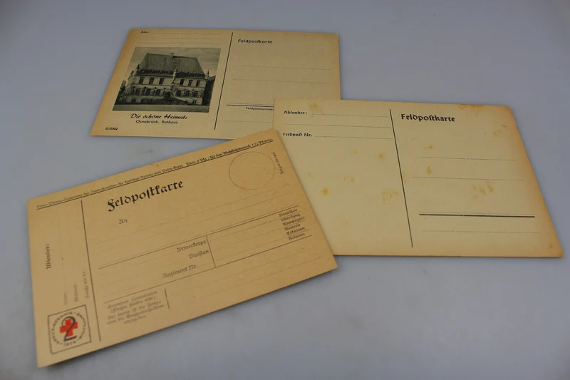 Set aus drei verschiedenen Feldpost-Postkarten