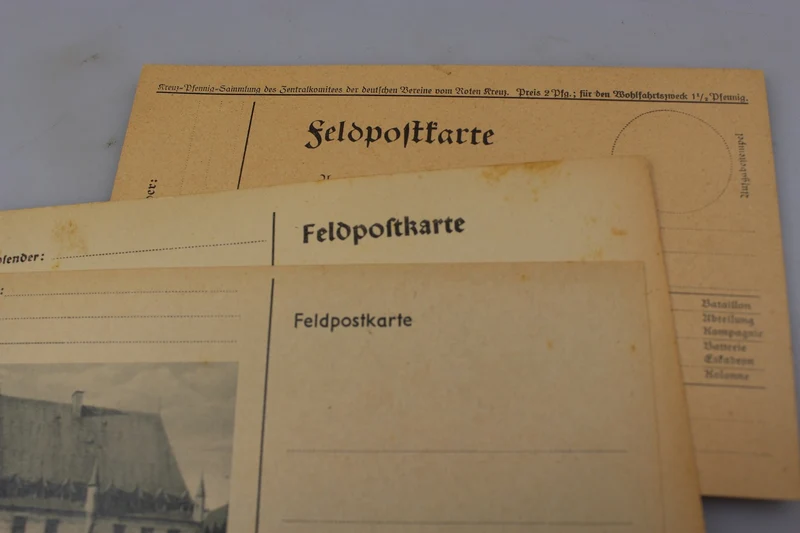 Set aus drei verschiedenen Feldpost-Postkarten