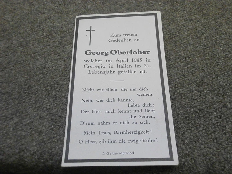 Sterbebilder Jäger - Correggio April 1945