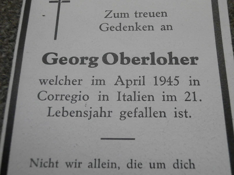 Sterbebilder Jäger - Correggio April 1945