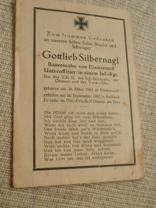 Sterbebilder zwei Brüder, ein Fallschirmjäger, der am 4 in Italien starb