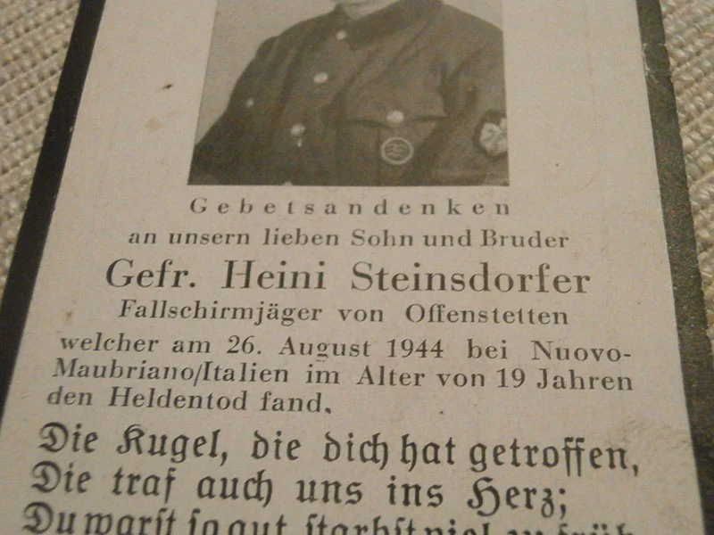Sterbebilder Fallschirmjäger Regiment Italien 26