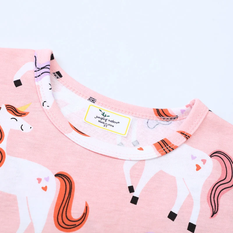 Mädchen Langarmkleid mit fröhlichem Einhorn-Design Drune