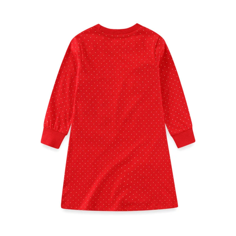 Mädchen Langarmkleid mit bunten Tierapplikationen Drune