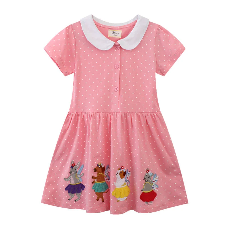 Mädchen Kleid mit süßem Tiermotiv Drune