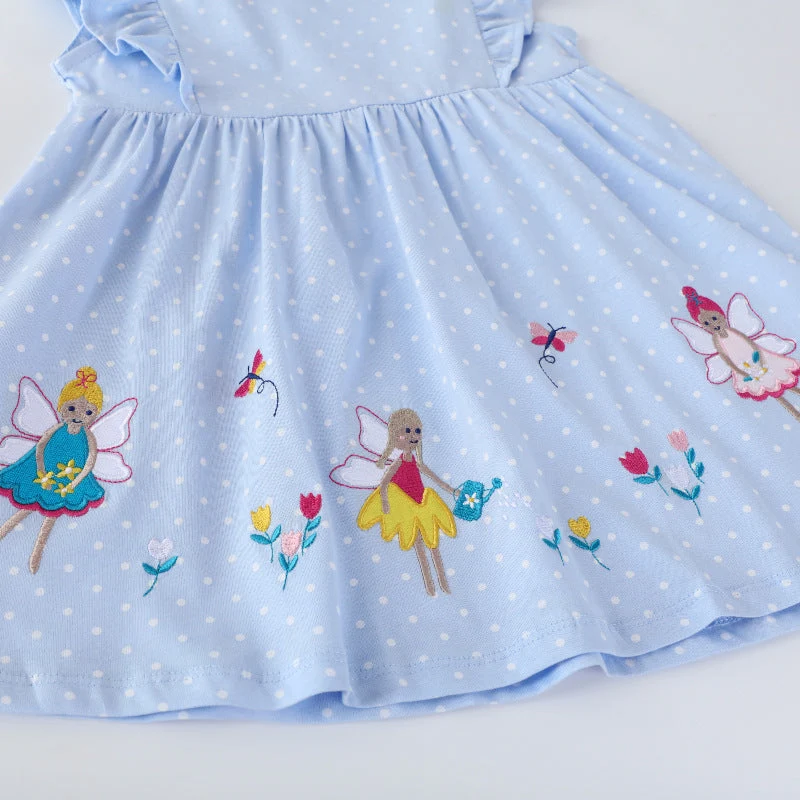Mädchen Kleid mit niedlichen Feenapplikationen Drune