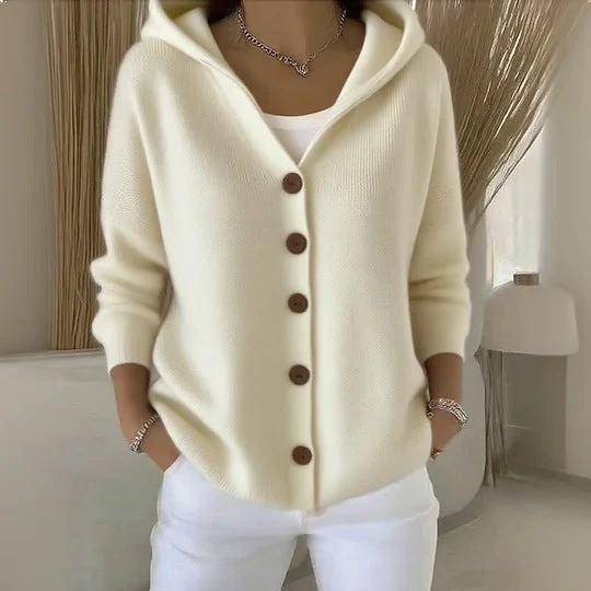 Damen nan Kapuzen-Cardigan mit Knopfleiste und lässiger Oversize-Passform Drune