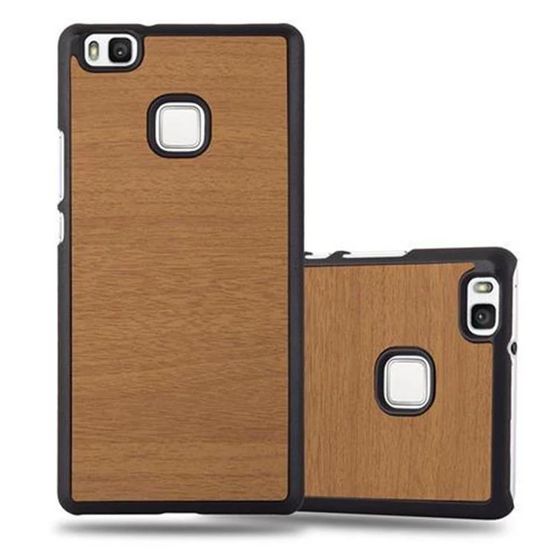 Cadorabo Hülle kompatibel mit Huawei P9 LITE 2016 / G9 LITE Hard Case Schutzhülle in Holz Optik gegen Kratzer und Stöße