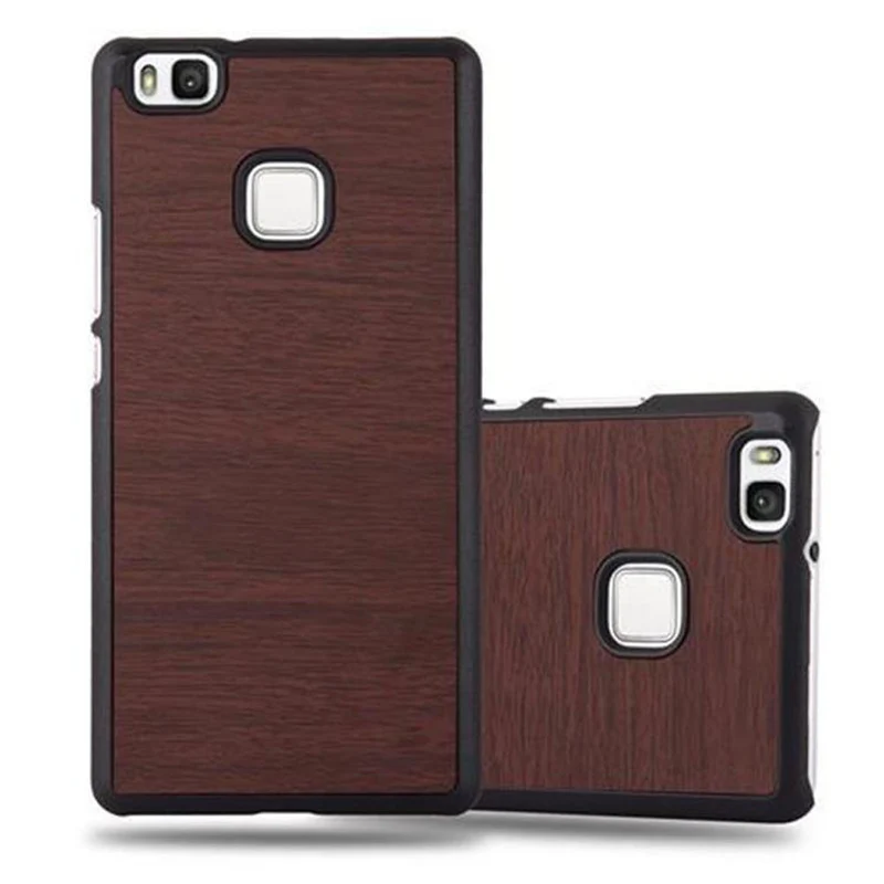 Cadorabo Hülle kompatibel mit Huawei P9 LITE 2016 / G9 LITE Hard Case Schutzhülle in Holz Optik gegen Kratzer und Stöße