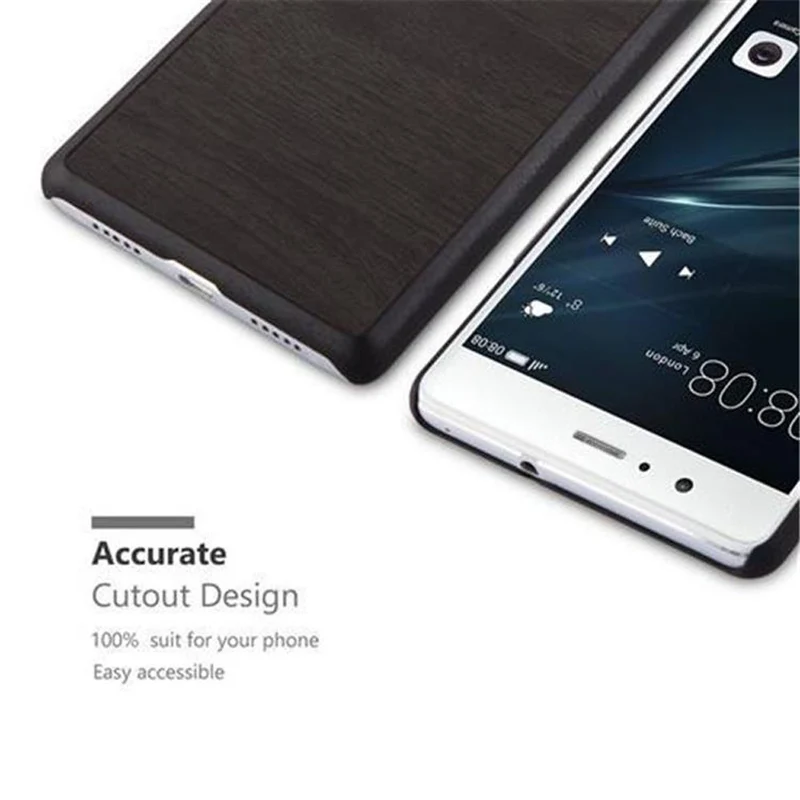 Cadorabo Hülle kompatibel mit Huawei P9 LITE 2016 / G9 LITE Hard Case Schutzhülle in Holz Optik gegen Kratzer und Stöße