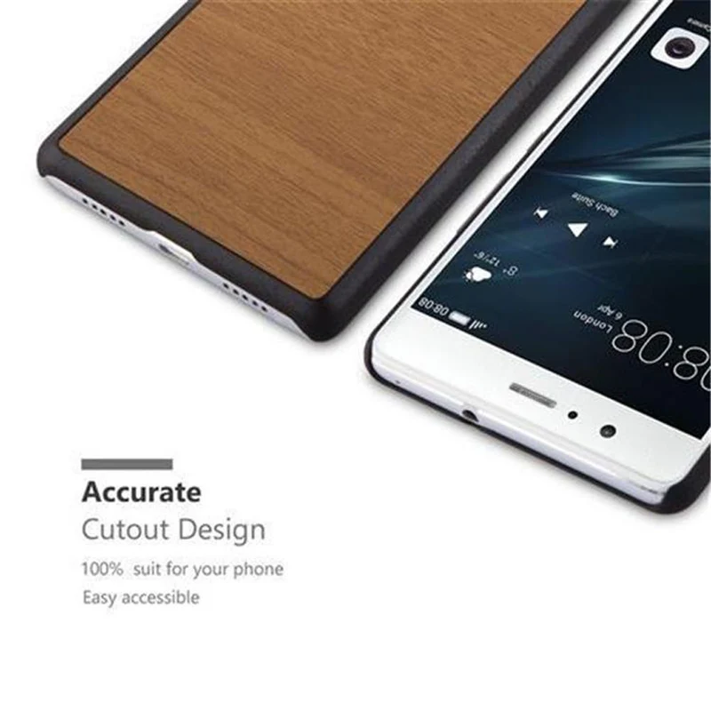 Cadorabo Hülle kompatibel mit Huawei P9 LITE 2016 / G9 LITE Hard Case Schutzhülle in Holz Optik gegen Kratzer und Stöße