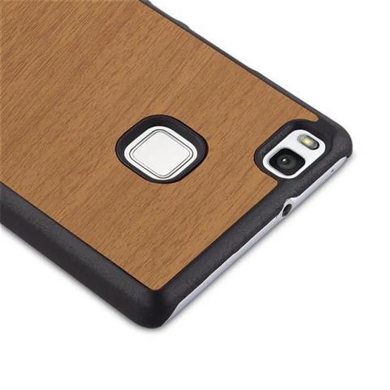 Cadorabo Hülle kompatibel mit Huawei P9 LITE 2016 / G9 LITE Hard Case Schutzhülle in Holz Optik gegen Kratzer und Stöße