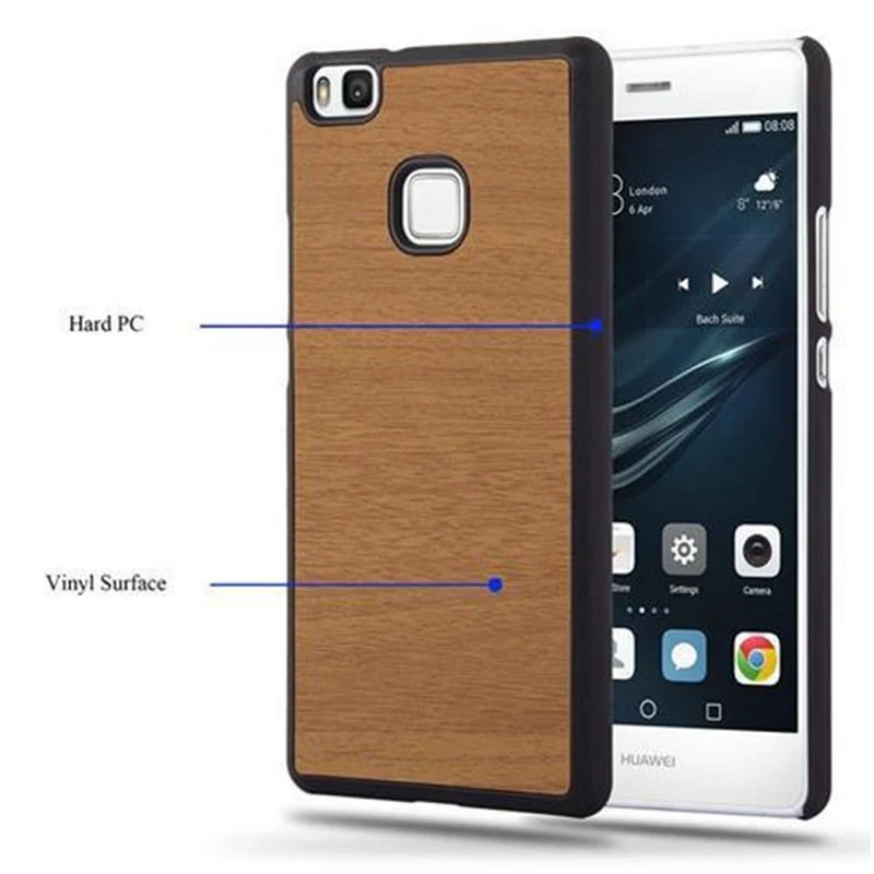 Cadorabo Hülle kompatibel mit Huawei P9 LITE 2016 / G9 LITE Hard Case Schutzhülle in Holz Optik gegen Kratzer und Stöße