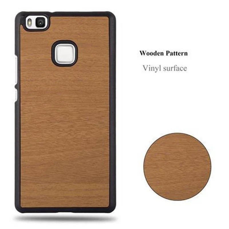 Cadorabo Hülle kompatibel mit Huawei P9 LITE 2016 / G9 LITE Hard Case Schutzhülle in Holz Optik gegen Kratzer und Stöße