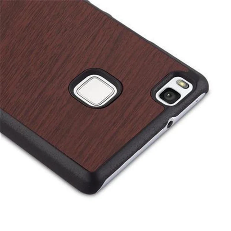 Cadorabo Hülle kompatibel mit Huawei P9 LITE 2016 / G9 LITE Hard Case Schutzhülle in Holz Optik gegen Kratzer und Stöße