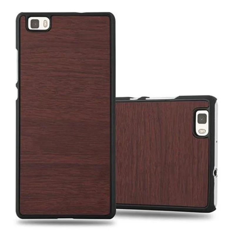 Cadorabo Hülle kompatibel mit Huawei P8 LITE 2015 Hard Case Schutzhülle in Holz Optik gegen Kratzer und Stöße