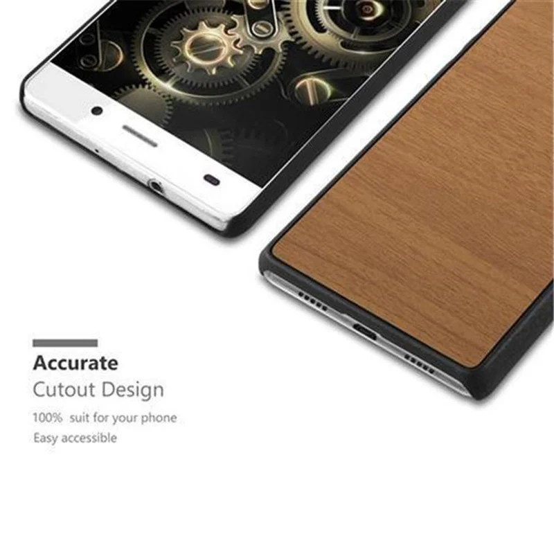 Cadorabo Hülle kompatibel mit Huawei P8 LITE 2015 Hard Case Schutzhülle in Holz Optik gegen Kratzer und Stöße