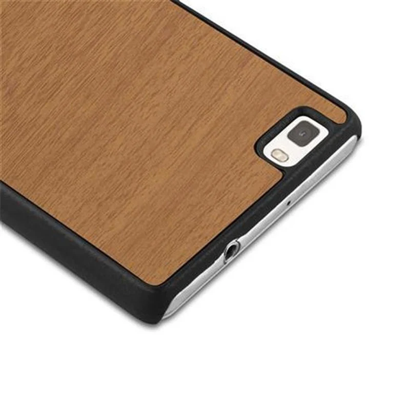 Cadorabo Hülle kompatibel mit Huawei P8 LITE 2015 Hard Case Schutzhülle in Holz Optik gegen Kratzer und Stöße