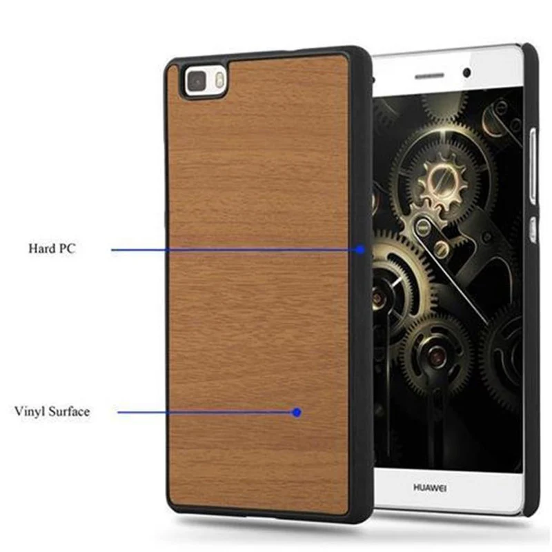 Cadorabo Hülle kompatibel mit Huawei P8 LITE 2015 Hard Case Schutzhülle in Holz Optik gegen Kratzer und Stöße
