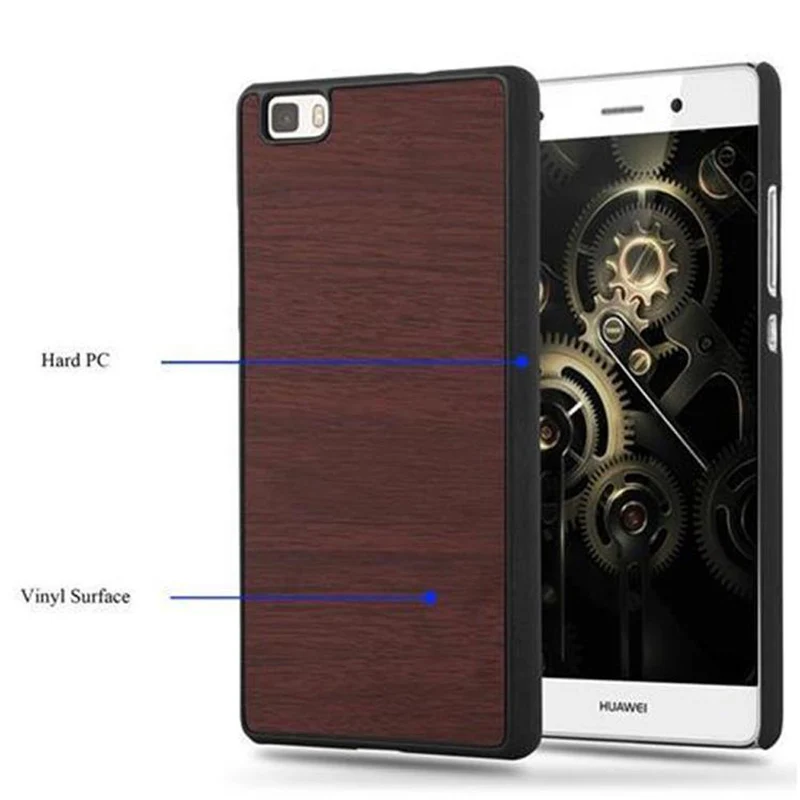Cadorabo Hülle kompatibel mit Huawei P8 LITE 2015 Hard Case Schutzhülle in Holz Optik gegen Kratzer und Stöße