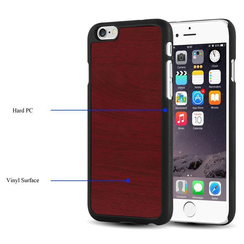 Cadorabo Hülle kompatibel mit Apple iPhone 6 PLUS / 6S PLUS Hard Case Schutzhülle in Holz Optik gegen Kratzer und Stöße