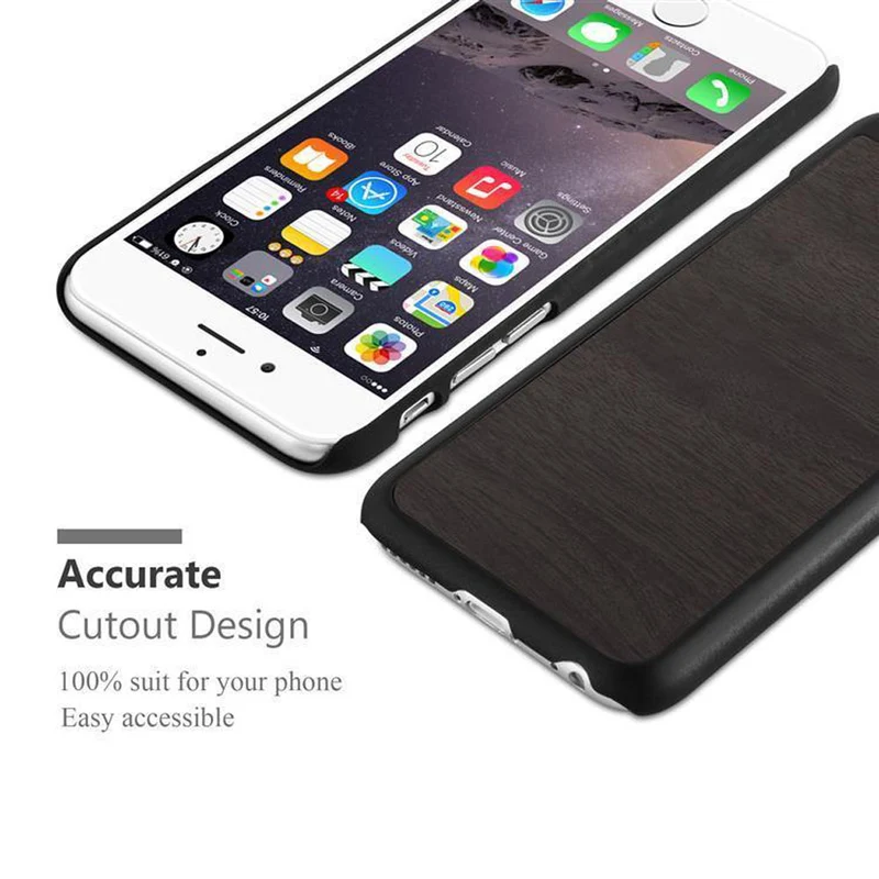 Cadorabo Hülle kompatibel mit Apple iPhone 6 PLUS / 6S PLUS Hard Case Schutzhülle in Holz Optik gegen Kratzer und Stöße