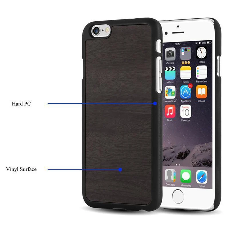Cadorabo Hülle kompatibel mit Apple iPhone 6 PLUS / 6S PLUS Hard Case Schutzhülle in Holz Optik gegen Kratzer und Stöße