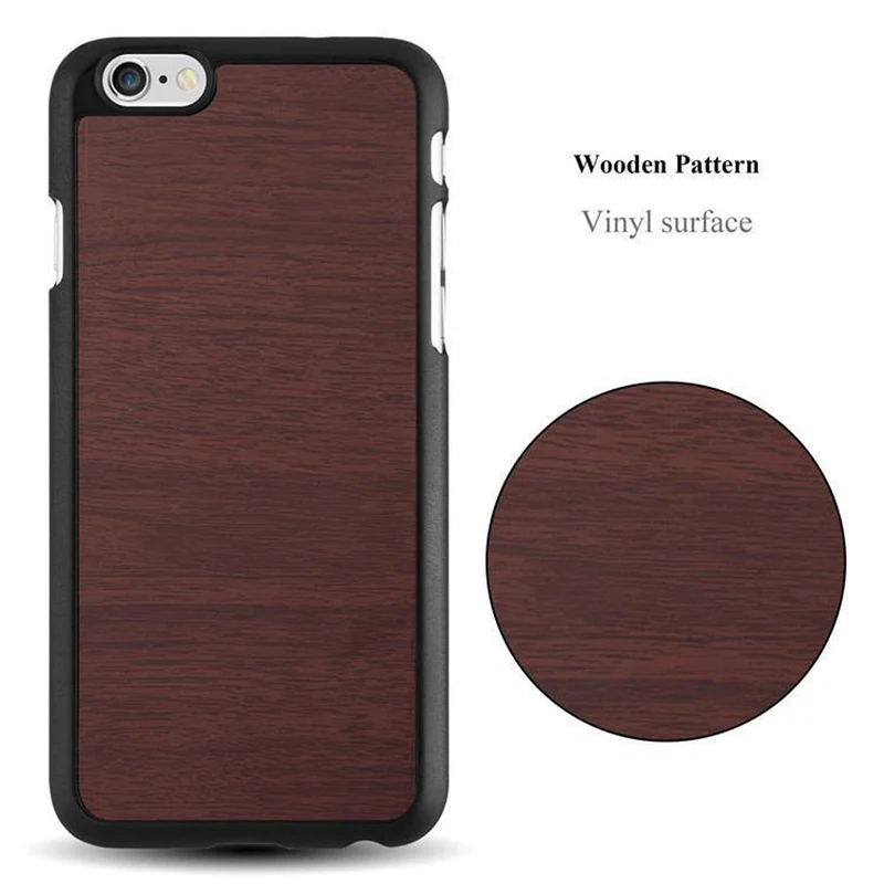 Cadorabo Hülle kompatibel mit Apple iPhone 6 PLUS / 6S PLUS Hard Case Schutzhülle in Holz Optik gegen Kratzer und Stöße
