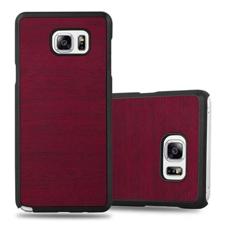 Cadorabo Hülle kompatibel mit Samsung Galaxy NOTE 5 Hard Case Schutzhülle in Holz Optik gegen Kratzer und Stöße