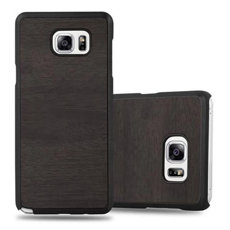 Cadorabo Hülle kompatibel mit Samsung Galaxy NOTE 5 Hard Case Schutzhülle in Holz Optik gegen Kratzer und Stöße