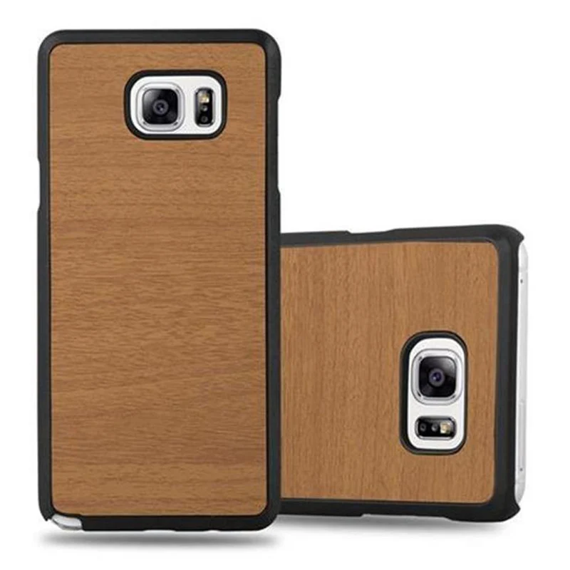 Cadorabo Hülle kompatibel mit Samsung Galaxy NOTE 5 Hard Case Schutzhülle in Holz Optik gegen Kratzer und Stöße
