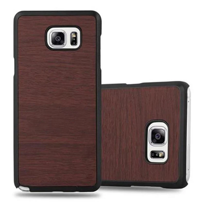Cadorabo Hülle kompatibel mit Samsung Galaxy NOTE 5 Hard Case Schutzhülle in Holz Optik gegen Kratzer und Stöße