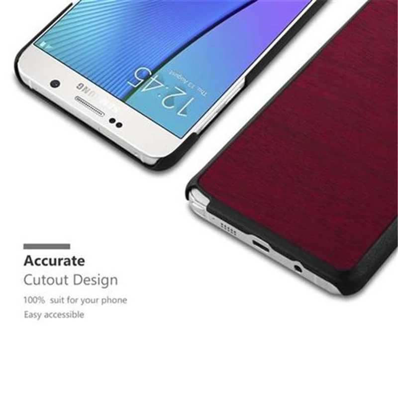 Cadorabo Hülle kompatibel mit Samsung Galaxy NOTE 5 Hard Case Schutzhülle in Holz Optik gegen Kratzer und Stöße