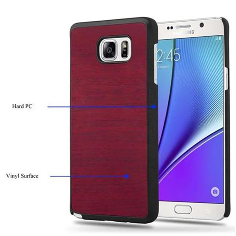 Cadorabo Hülle kompatibel mit Samsung Galaxy NOTE 5 Hard Case Schutzhülle in Holz Optik gegen Kratzer und Stöße