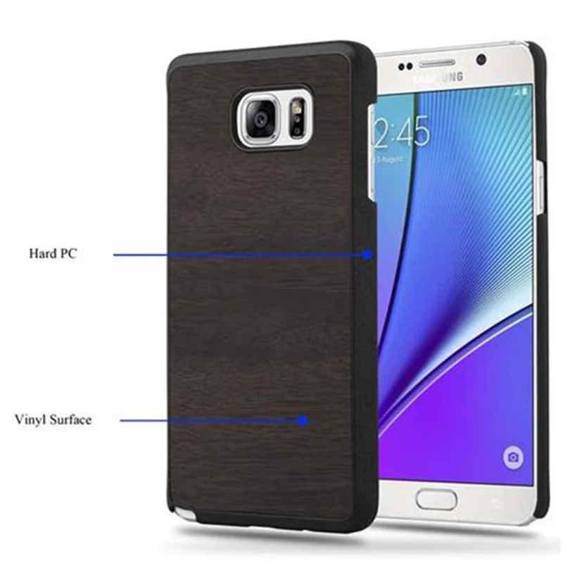 Cadorabo Hülle kompatibel mit Samsung Galaxy NOTE 5 Hard Case Schutzhülle in Holz Optik gegen Kratzer und Stöße