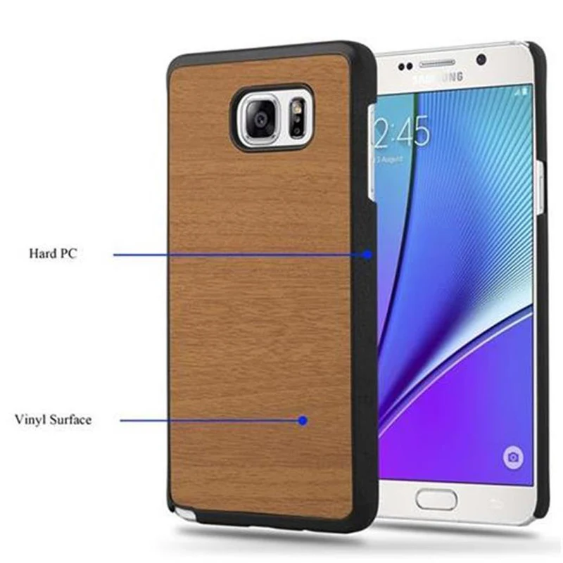 Cadorabo Hülle kompatibel mit Samsung Galaxy NOTE 5 Hard Case Schutzhülle in Holz Optik gegen Kratzer und Stöße