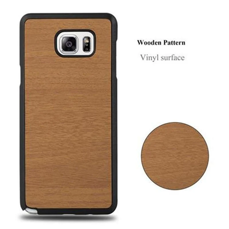 Cadorabo Hülle kompatibel mit Samsung Galaxy NOTE 5 Hard Case Schutzhülle in Holz Optik gegen Kratzer und Stöße
