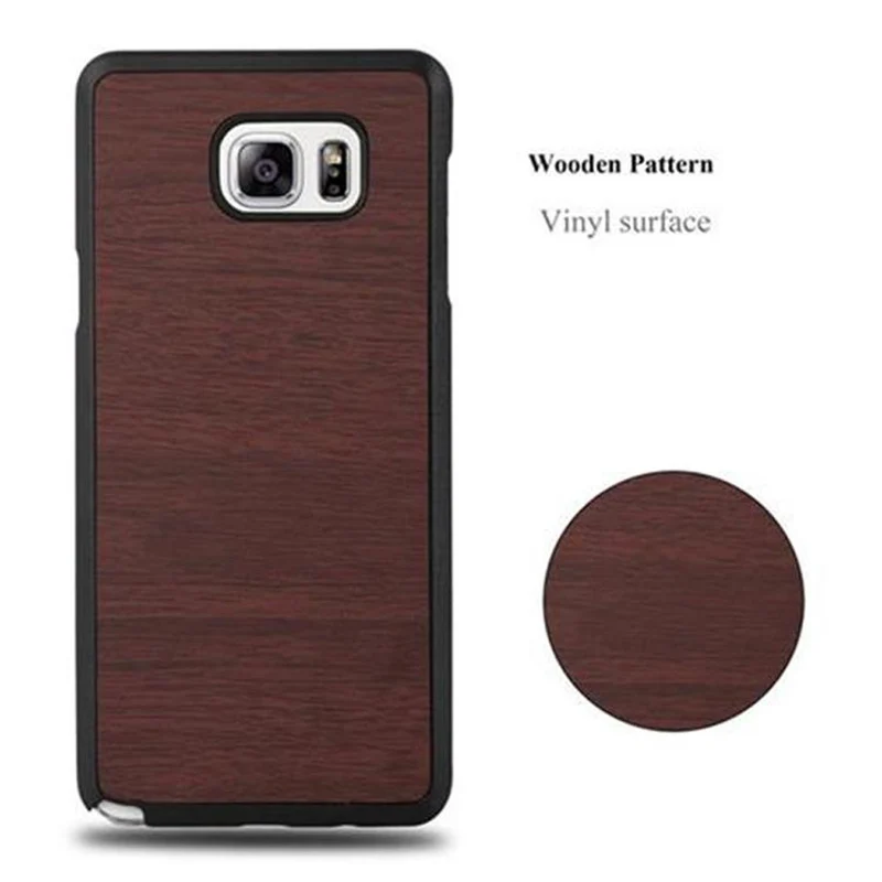 Cadorabo Hülle kompatibel mit Samsung Galaxy NOTE 5 Hard Case Schutzhülle in Holz Optik gegen Kratzer und Stöße