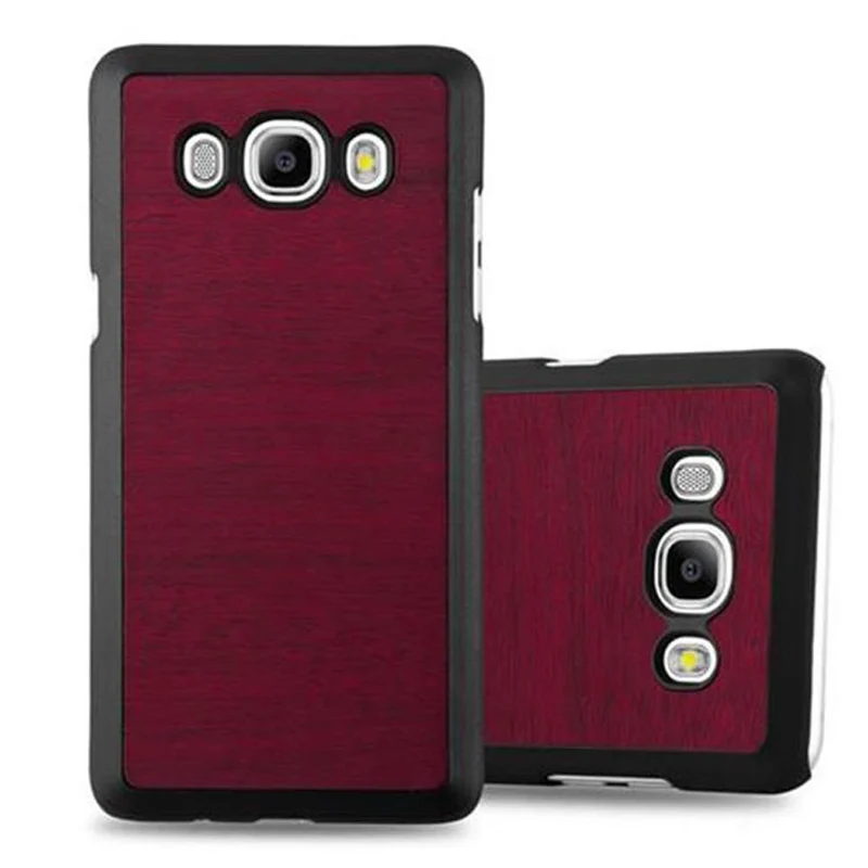 Cadorabo Hülle kompatibel mit Samsung Galaxy J7 2016 Hard Case Schutzhülle in Holz Optik gegen Kratzer und Stöße